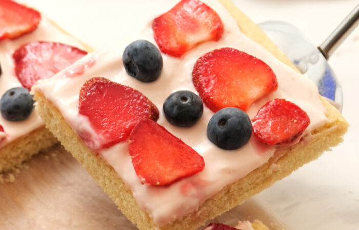 serving of 4th july fruit pizza