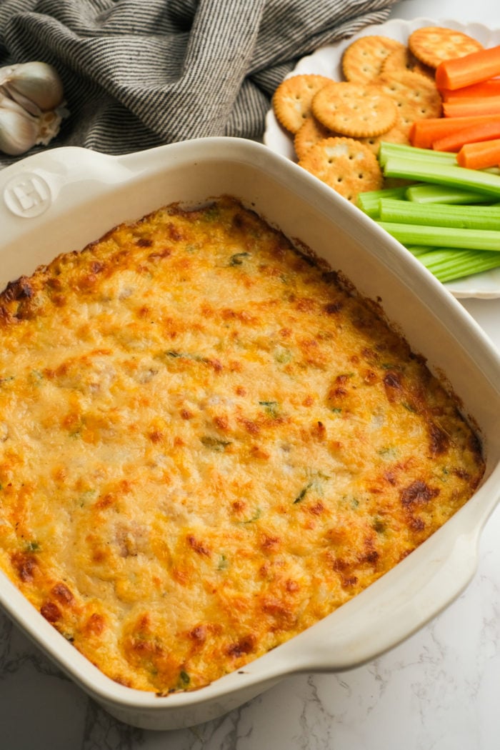 hot Shrimp and Crab Dip out of the oven