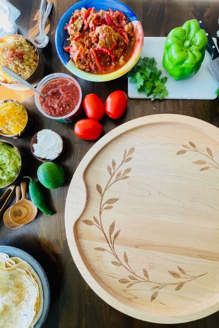 ingredients to make a Fajita Grazing Board