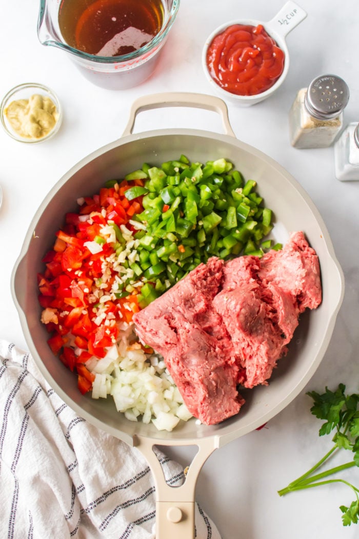 beef and ingredients to make dip