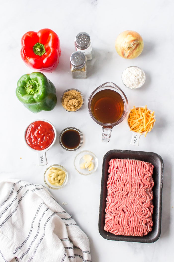 ingredients to make Sloppy Joe Dip