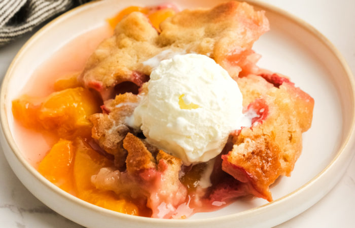 cobbler with vanilla ice cream