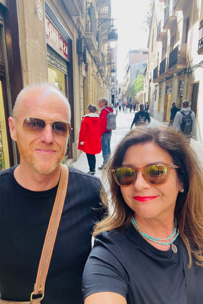 walking downtown Barcelona