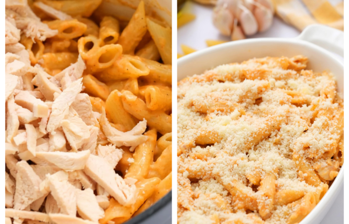 making a cheesy pasta dish