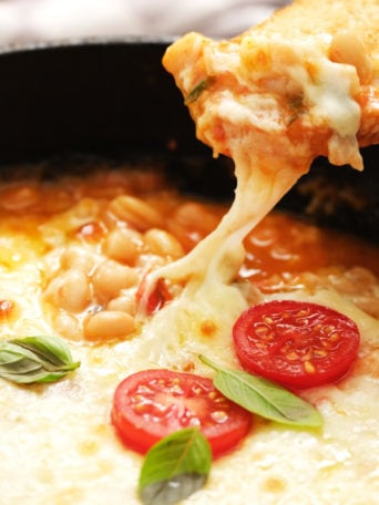 White Bean Tomato Bake with toast