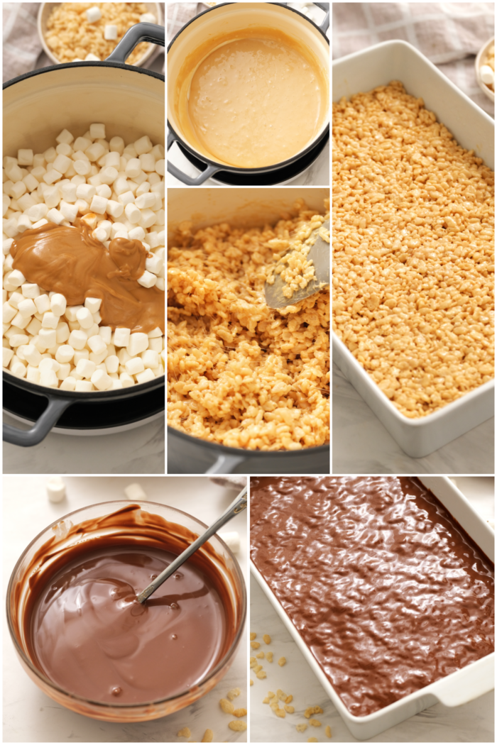 how to make Chocolate Peanut Butter Rice Crispy Treats