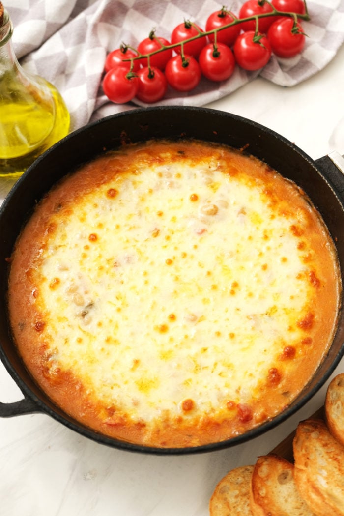 melted cheese on bean bake