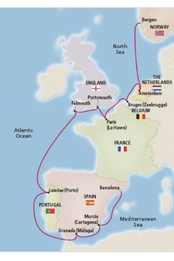 map of trade routes of the med. cruise