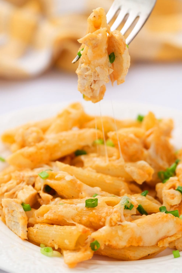 a chicken bite of pasta