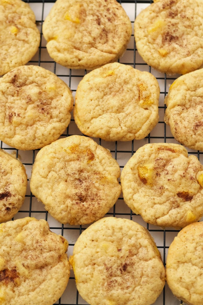 Peach Cobbler Cookies on a rack