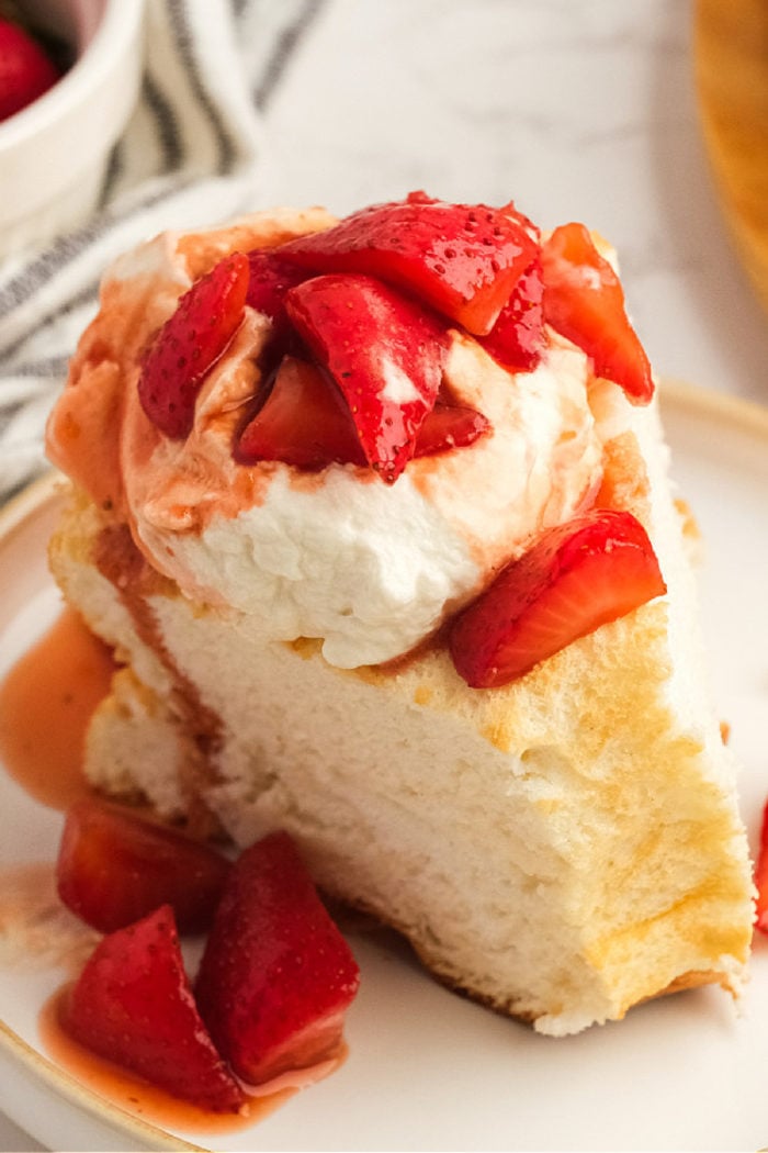 serving of Angel Shortcake with strawberries