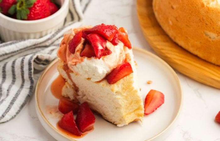 one serving of Angel Cake Strawberry Shortcake