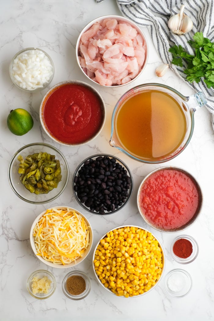 ingredients to make Crock Pot Chicken Corn Soup