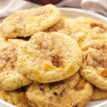 cinnamon on cookies with peaches