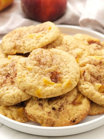 cinnamon on cookies with peaches