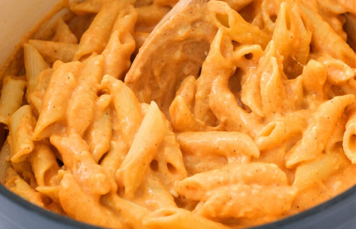 creamy paprika sauce in pasta