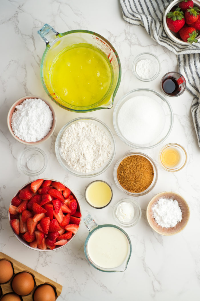 ingredients to maek Angel Cake Strawberry Shortcake