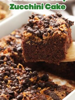 a serving of Chocolate Chip Zucchini Cake