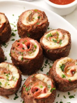 Beef Pinwheels on a serving plate