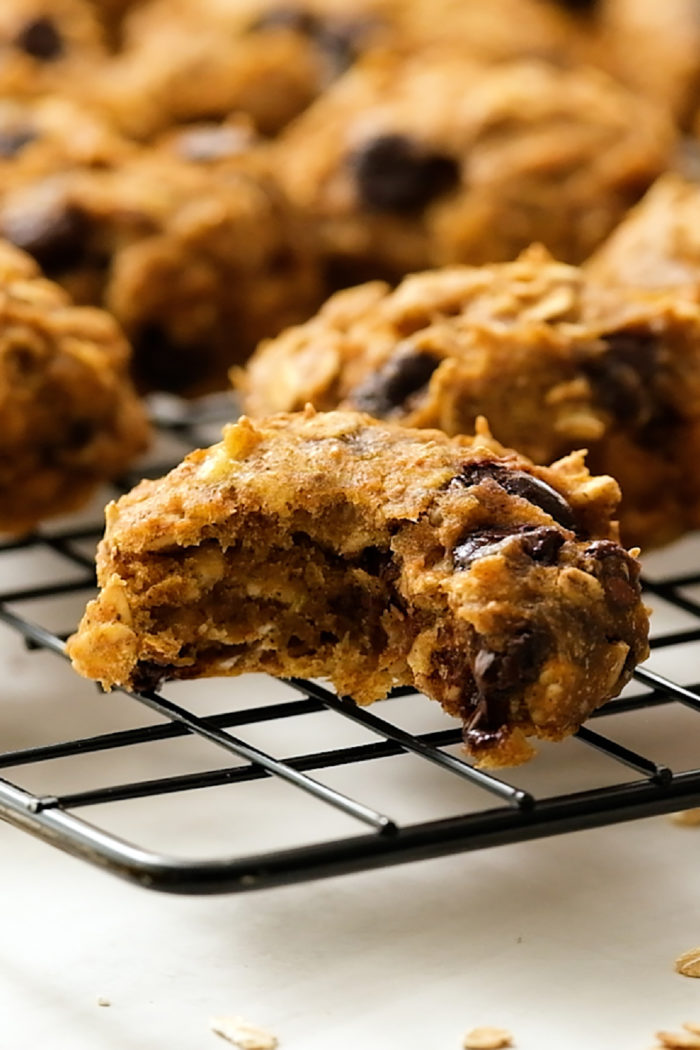 a bite of chocolate cookie