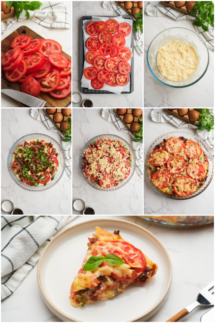 how to make a Crustless Tomato Pie