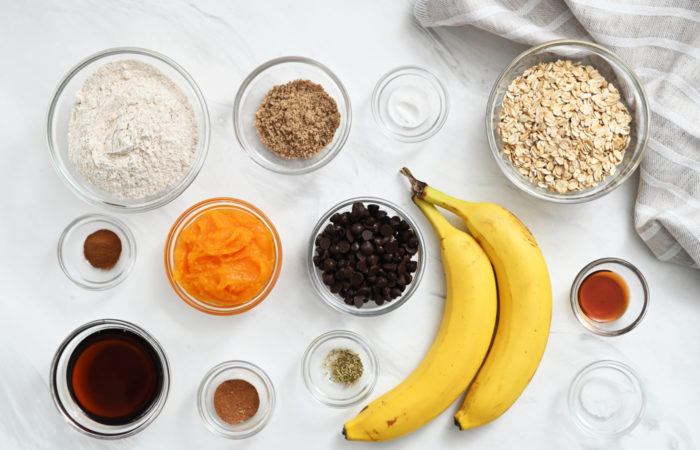 ingredients to make banana pumpkin cookies