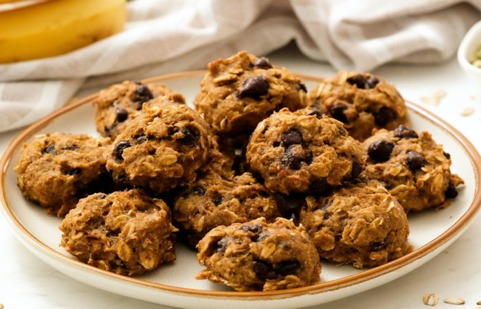 plate of banana pumpkin cookies