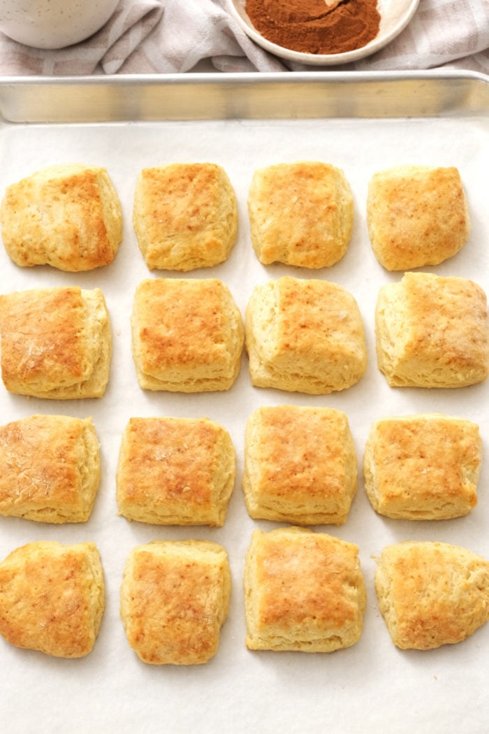 16 baked buttermilk biscuits