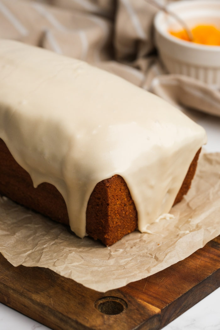 Pumpkin Bread with thick creamy Cream Cheese Frosting
