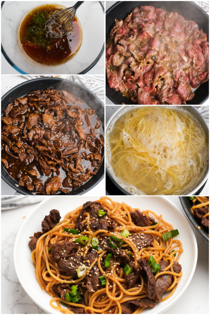 how to make Mongolian Beef Noodle