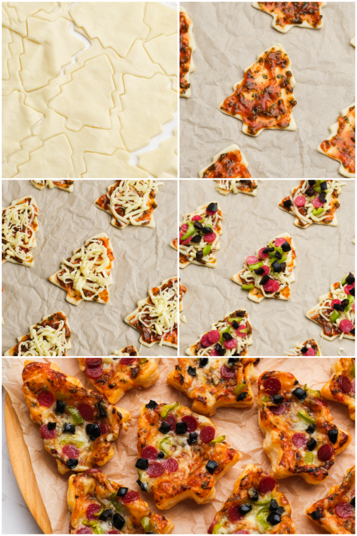 how to make puff pastry Christmas tree pizza