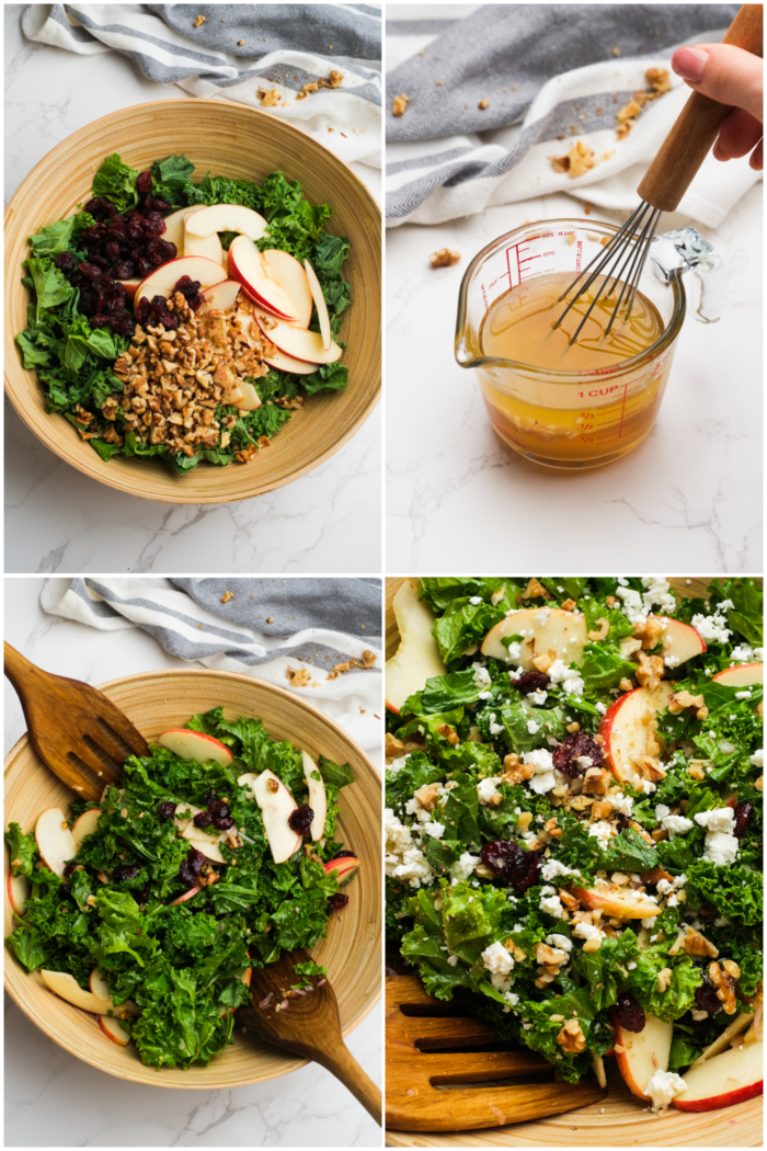 how to make Kale Salad with Apples and walnuts