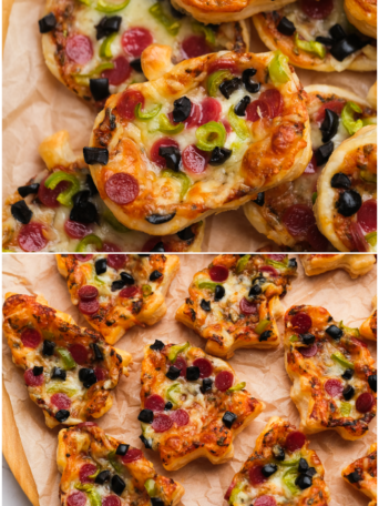 Cookie Cutter Pizzas with puff pastry