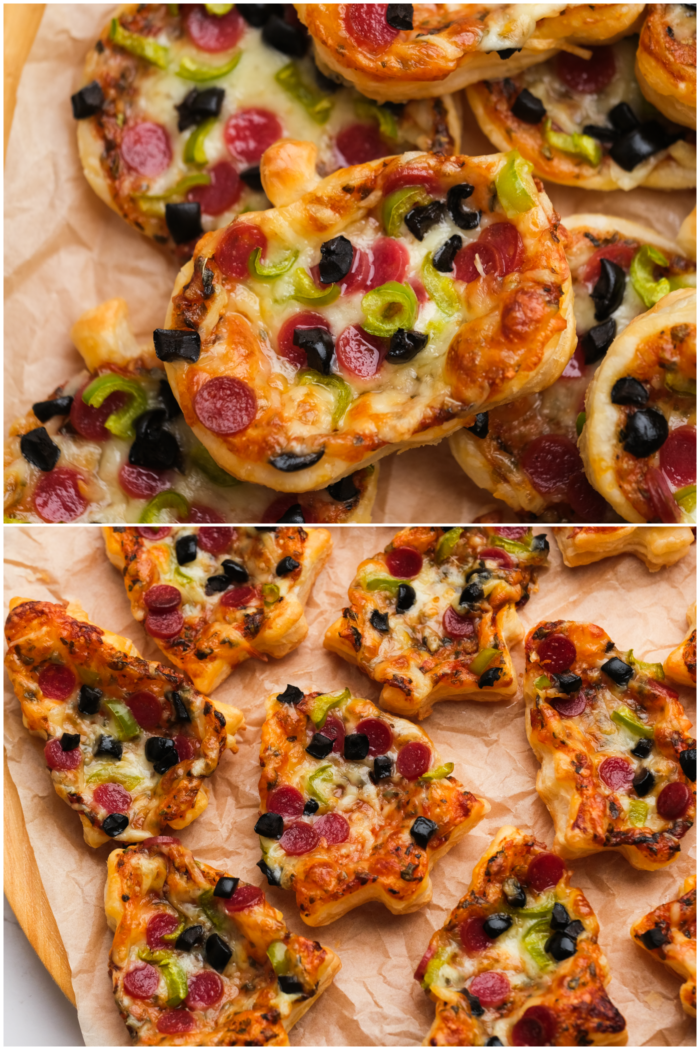 Cookie Cutter Pizzas with puff pastry