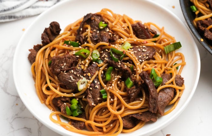 bowl of Mongolian Beef Noodle