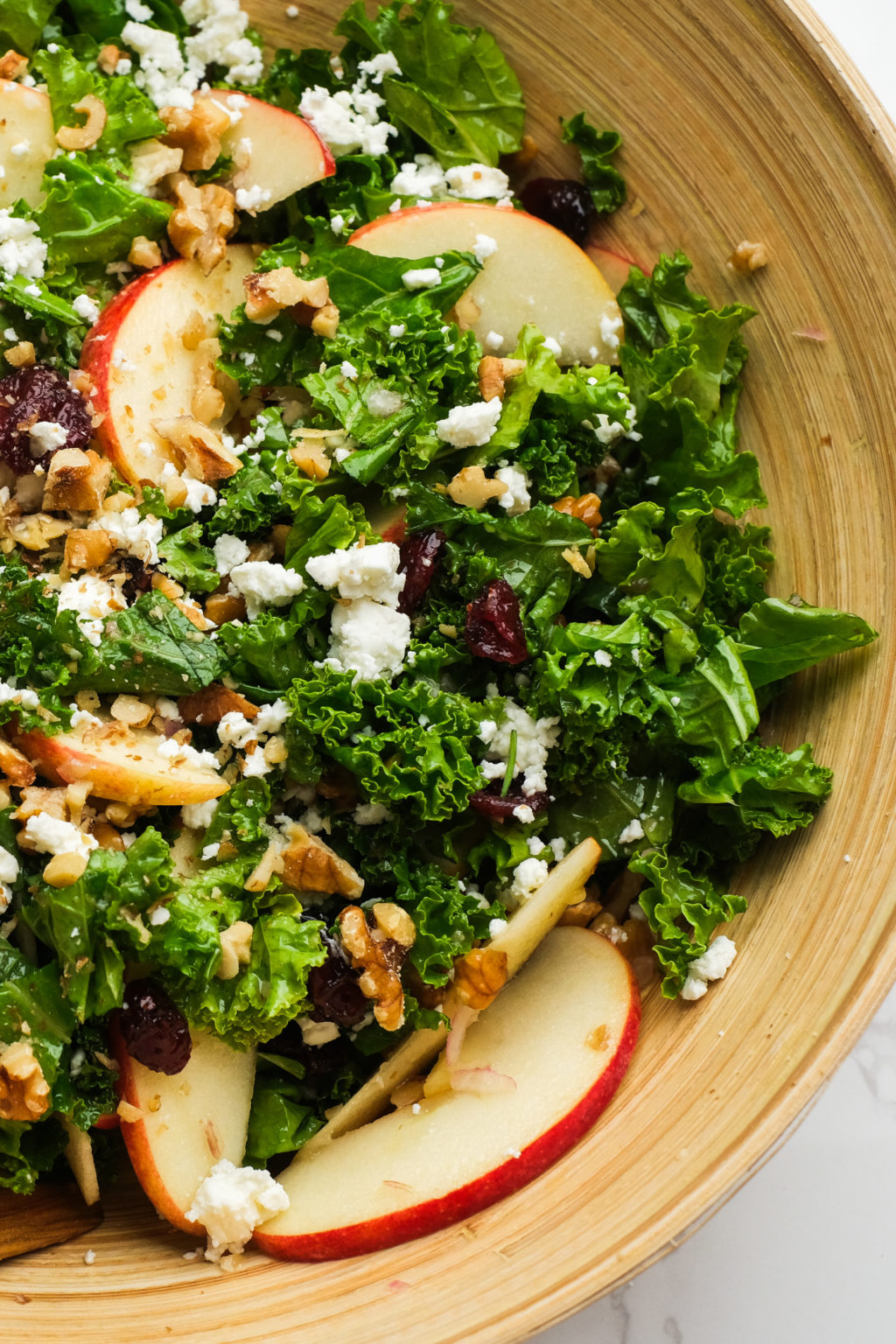 Kale Salad with Apples and Walnuts - Reluctant Entertainer