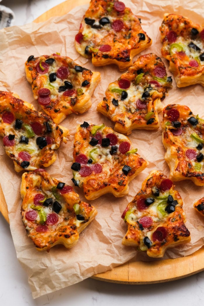 Cookie Cutter Pizzas in tree shape