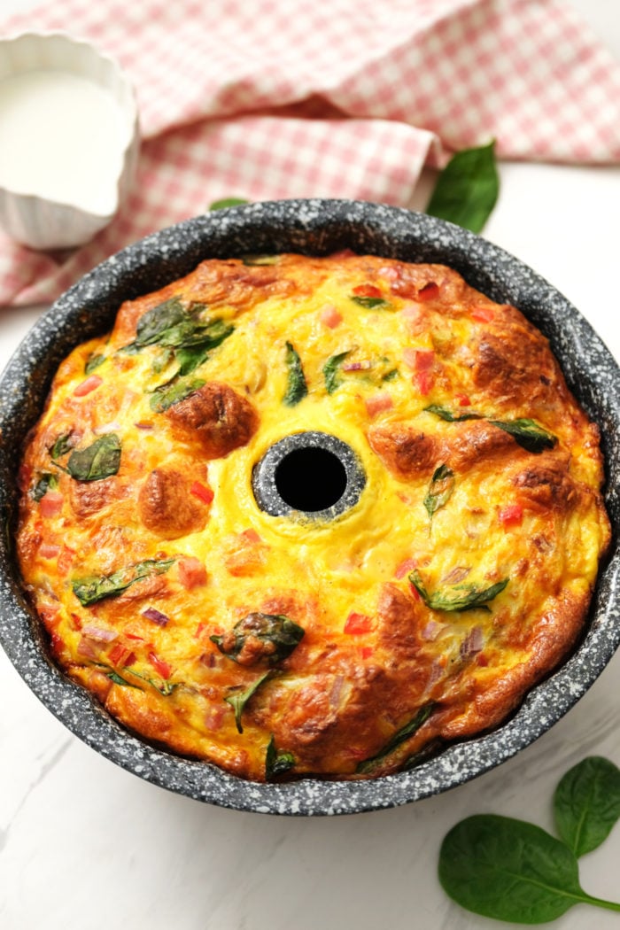 out of oven breakfast bake in bundt pan