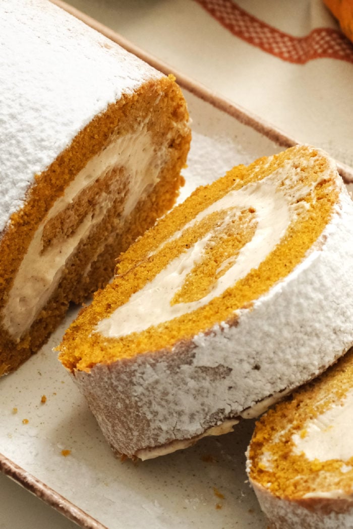 cheesecake filling in pumpkin cake