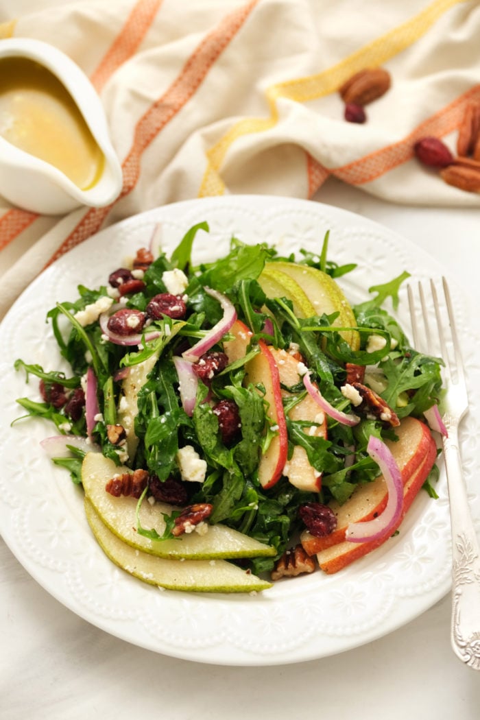 a serving of pear salad