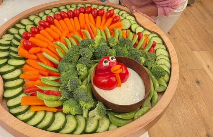 veggies with dip for Thanksgiving