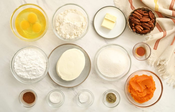 ingredients to make Pumpkin Cheesecake Cake