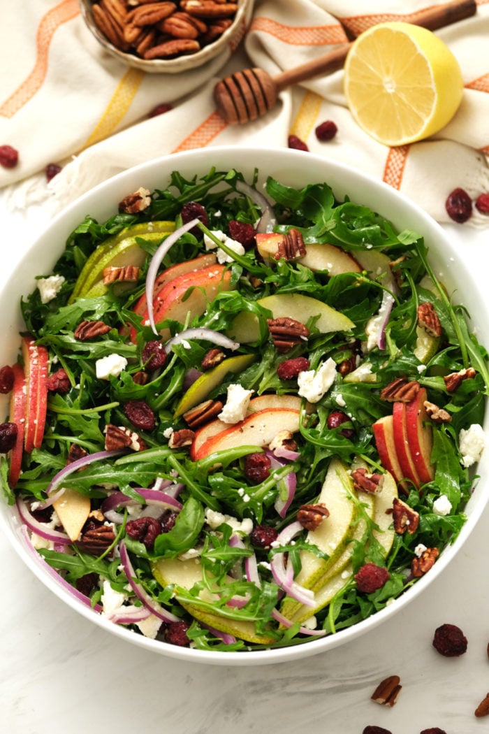 an Arugula Pear Salad