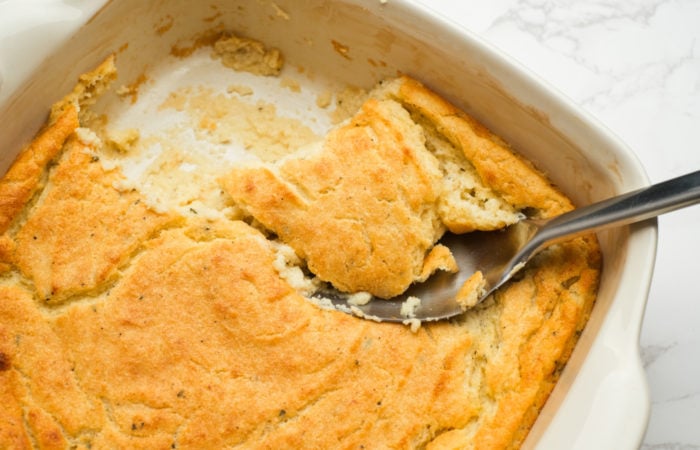 serving southern corn casserole