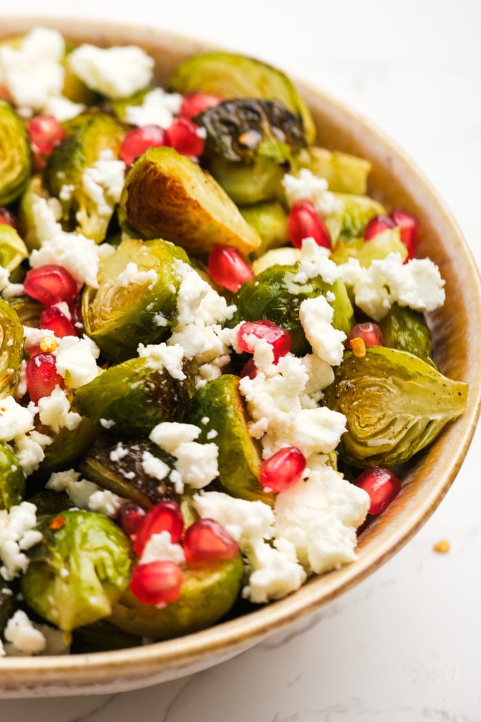 Hot Honey Brussels Sprouts with cheese