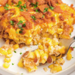 fork bite of Corn Au Gratin