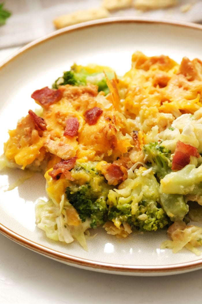 plate of Chicken Broccoli Potato Casserole