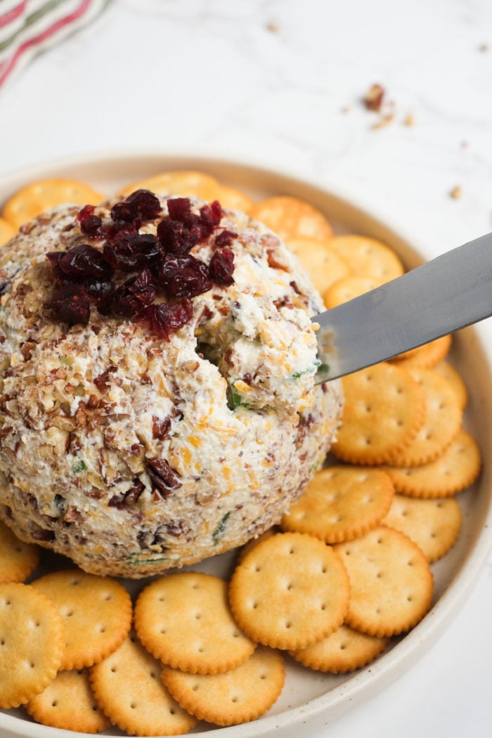 serving a Cranberry Cheese Ball