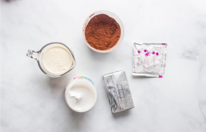 ingredients to make a chocolate dip