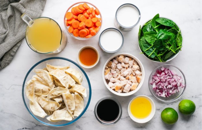 ingredients to make Creamy Chicken Dumpling Soup